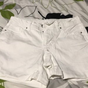 White jean shorts